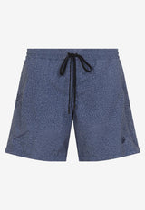 Micro Fish-Pattern Swim Shorts