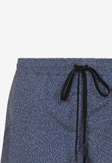 Micro Fish-Pattern Swim Shorts