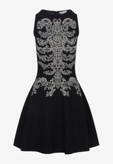 Lace Ribcage Jacquard Mini Dress