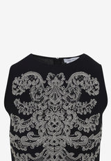 Lace Ribcage Jacquard Mini Dress