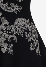 Lace Ribcage Jacquard Mini Dress