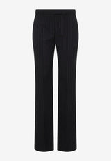 Pinstripe Wool Tailored Pants
