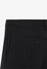 Pinstripe Wool Tailored Pants