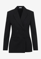 Pinstripe Double-Breasted Wool Jacket