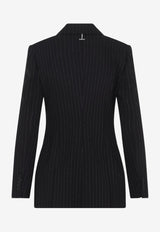 Pinstripe Double-Breasted Wool Jacket