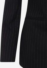 Pinstripe Double-Breasted Wool Jacket