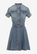 Washed Denim Mini Dress