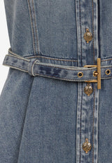 Washed Denim Mini Dress