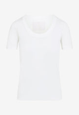Scoop-Neck Ribbed T-shirt