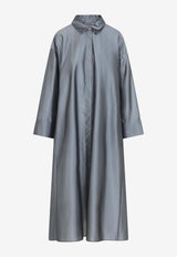 Anna Satin Midi Shirt Dress