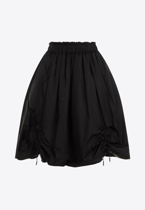 Elasticated Ruched Midi Skirt