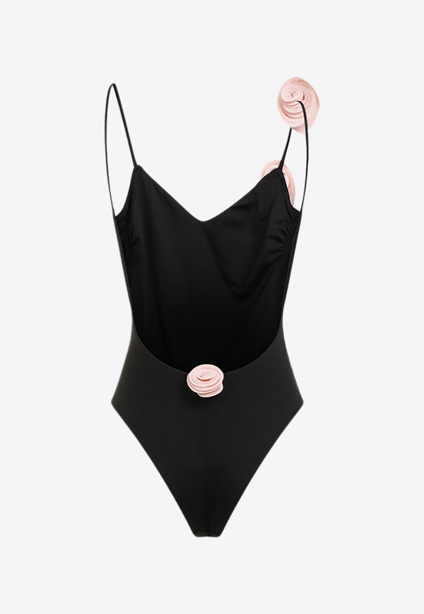 Ashar Floral Appliqué One-Piece Swimsuit