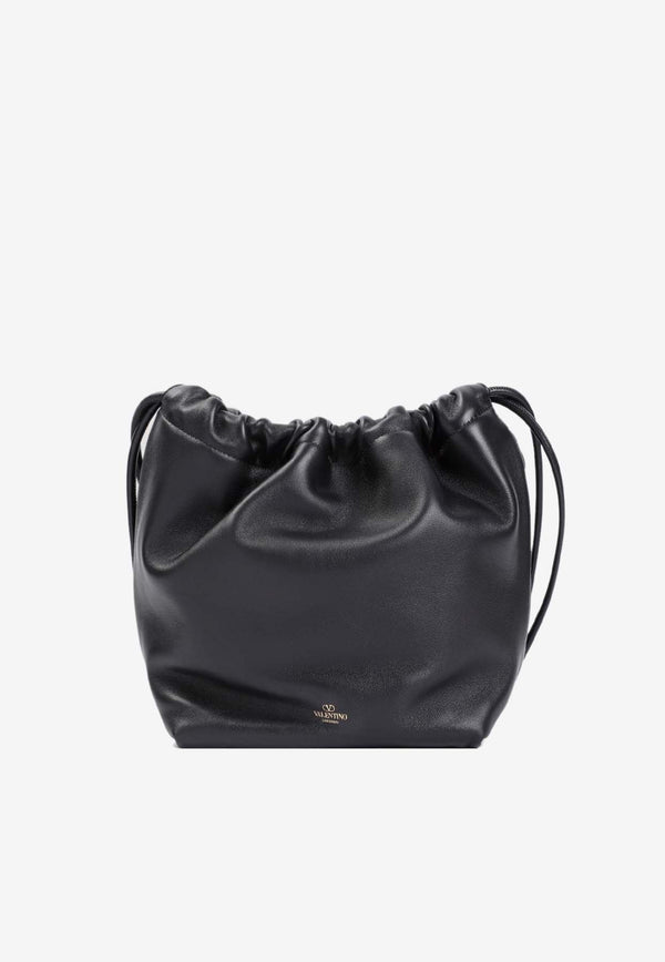 VLogo Pouf Nappa Leather Bucket Bag