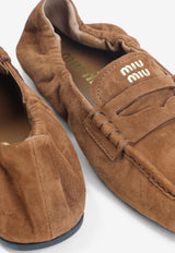 Logo Suede Penny Loafers