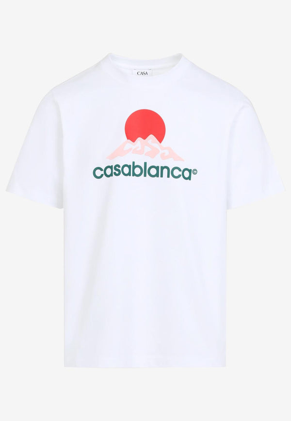 Mountains Print Short-Sleeved T-shirt