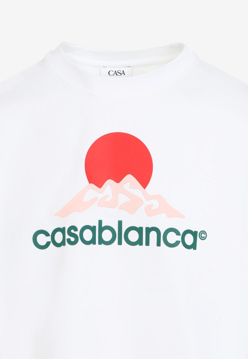 Mountains Print Short-Sleeved T-shirt