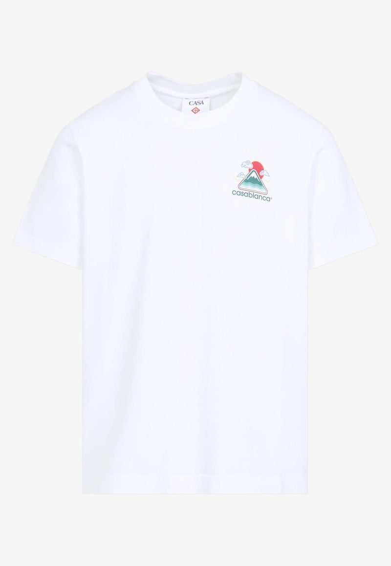 Mountains Waves Print T-shirt