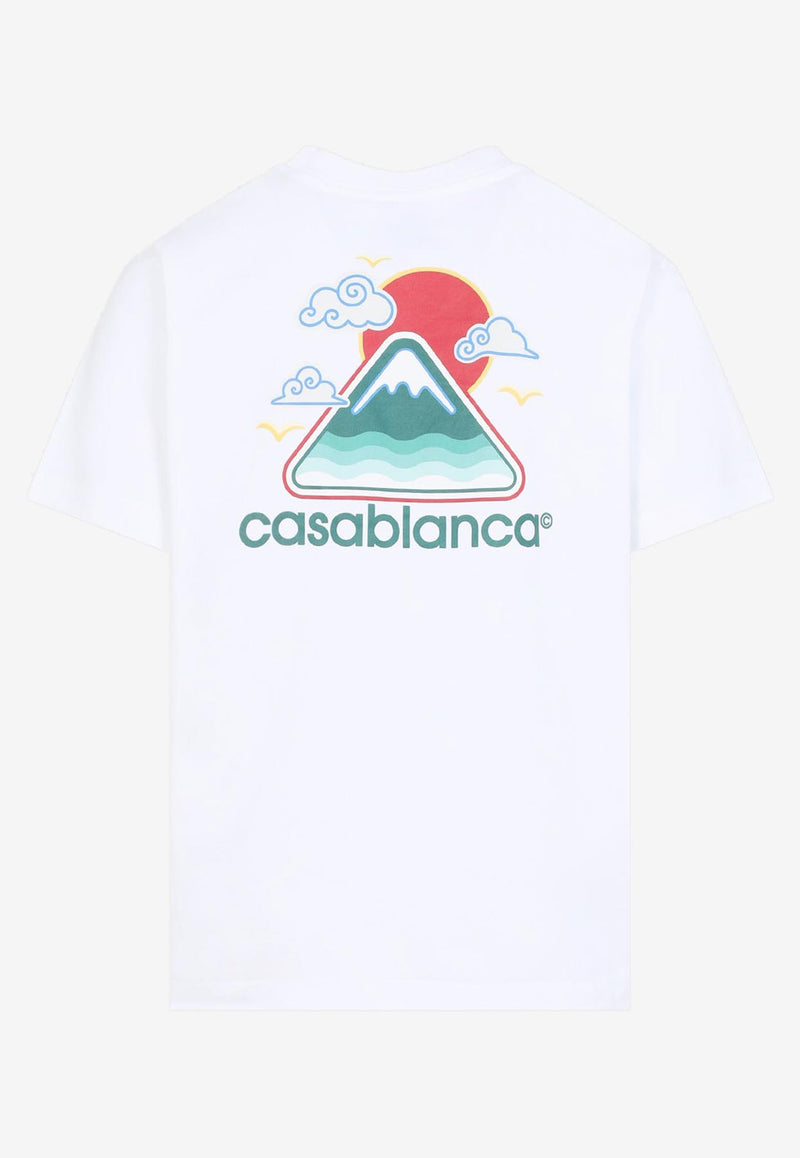 Mountains Waves Print T-shirt