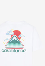 Mountains Waves Print T-shirt