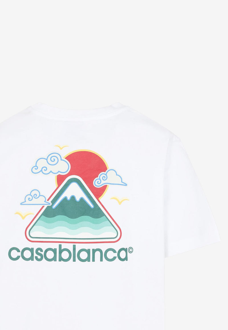 Mountains Waves Print T-shirt