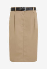 Midi Pencil Skirt with Belt
