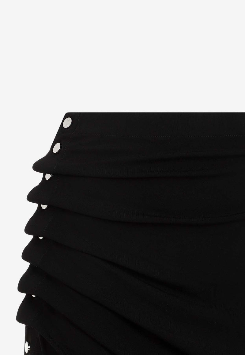 Asymmetric Draped Mini Skirt