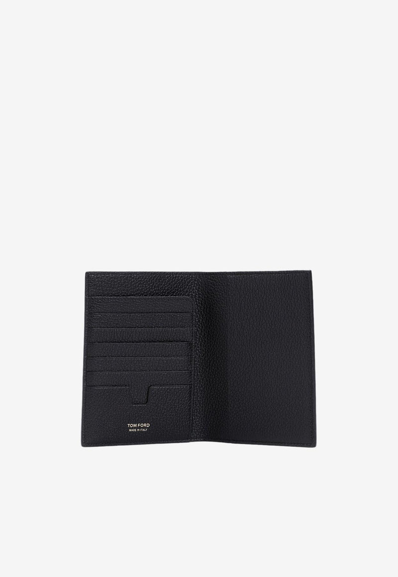 Logo Stamp Passport Holder in Calf Leather