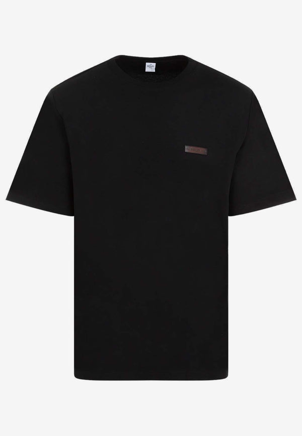 Berluti Leather Patch T-shirt Black R27JRS93.007-900 BLACK