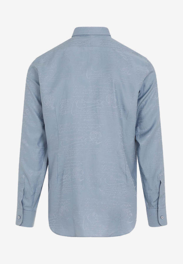 Berluti Scritto Andy Long-Sleeved Shirt Blue R27HTL85.004-32N TITANIUM BLUE