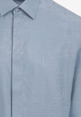 Berluti Scritto Andy Long-Sleeved Shirt Blue R27HTL85.004-32N TITANIUM BLUE