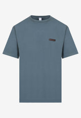 Berluti Leather Patch T-shirt Blue R27JRS93.001-42N STONE BLUE