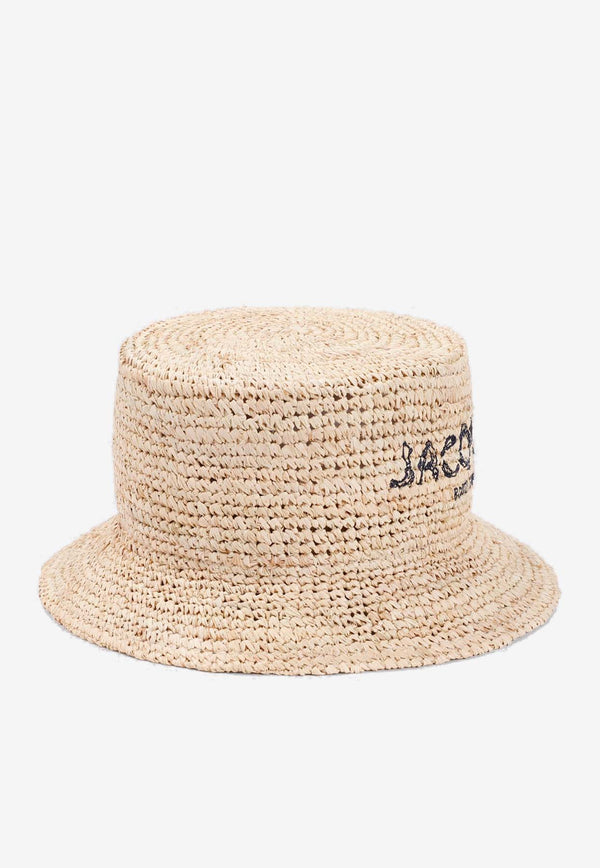 Raffia Logo Bucket Hat