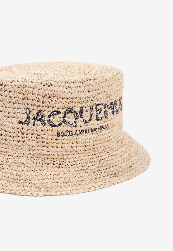 Raffia Logo Bucket Hat