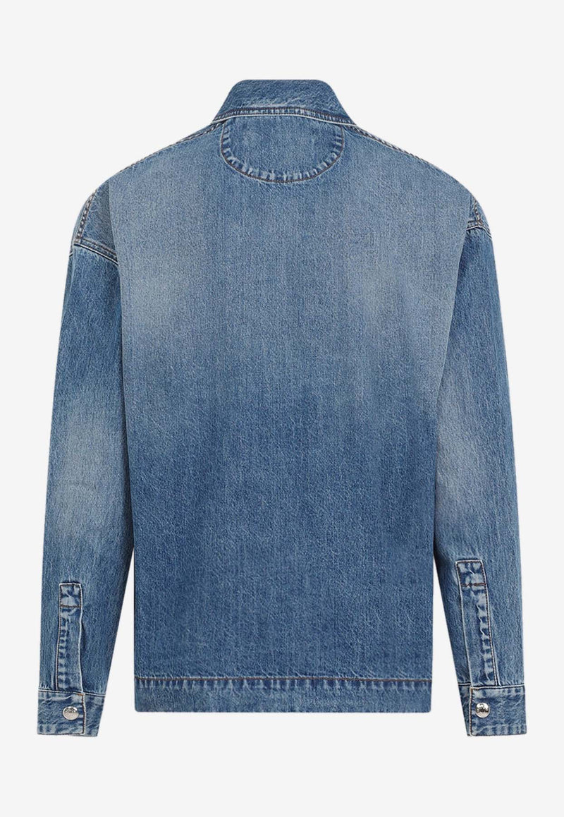 Logo Boxy Denim Shirt