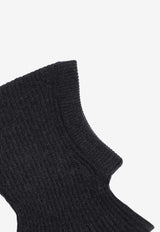 Ribbed Knit Wool Balaclava