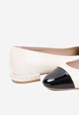 Pearl Leather Ballet Flats