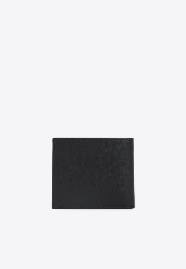 Logo-Plaque Bi-Fold Calf Leather Wallet
