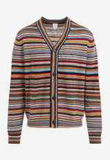 Striped V-neck Cardigan