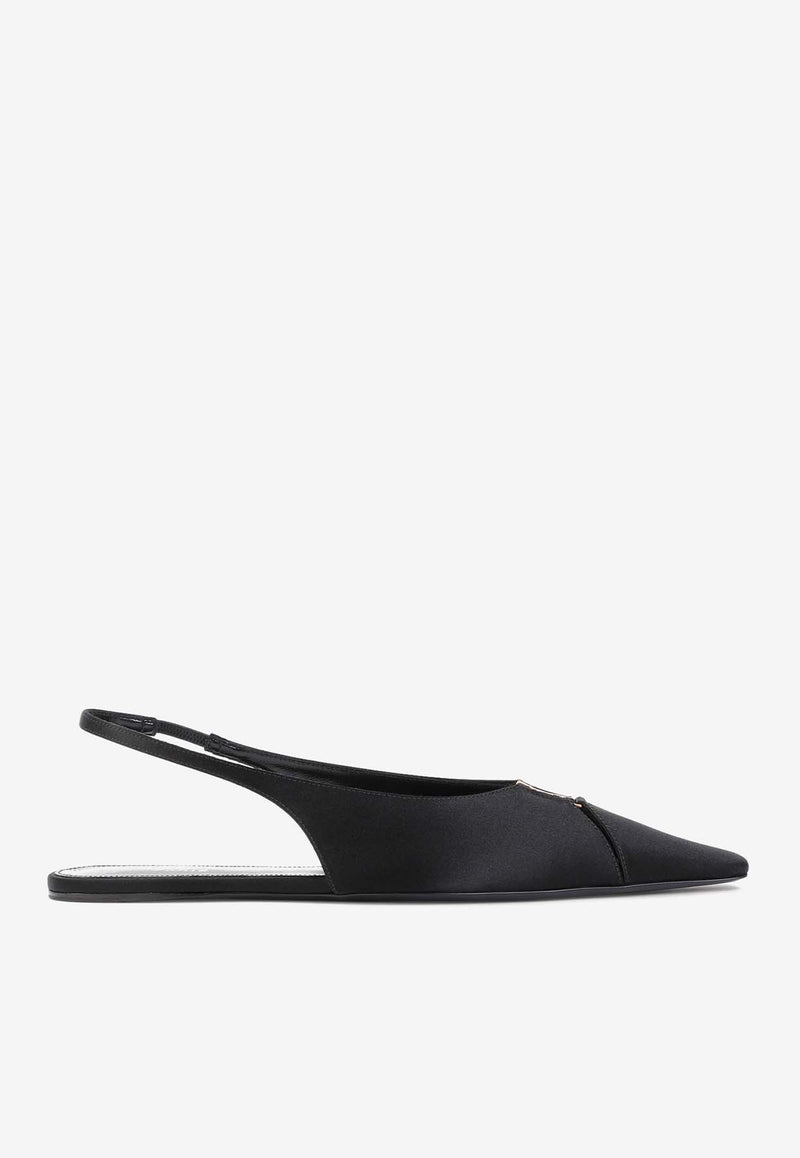 Babylone Slingback Satin Flats