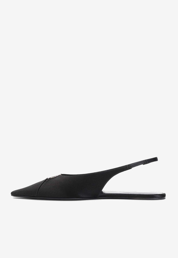 Babylone Slingback Satin Flats