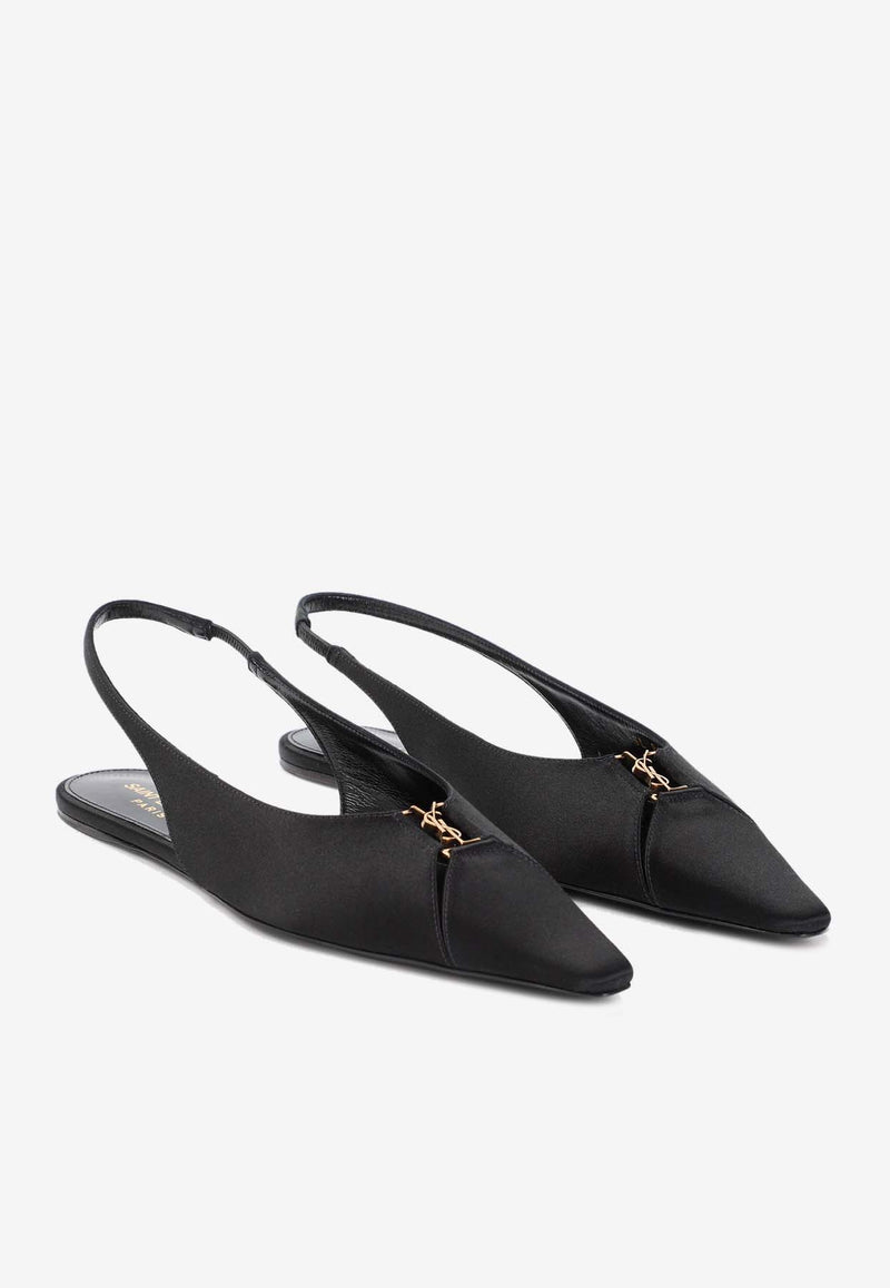 Babylone Slingback Satin Flats