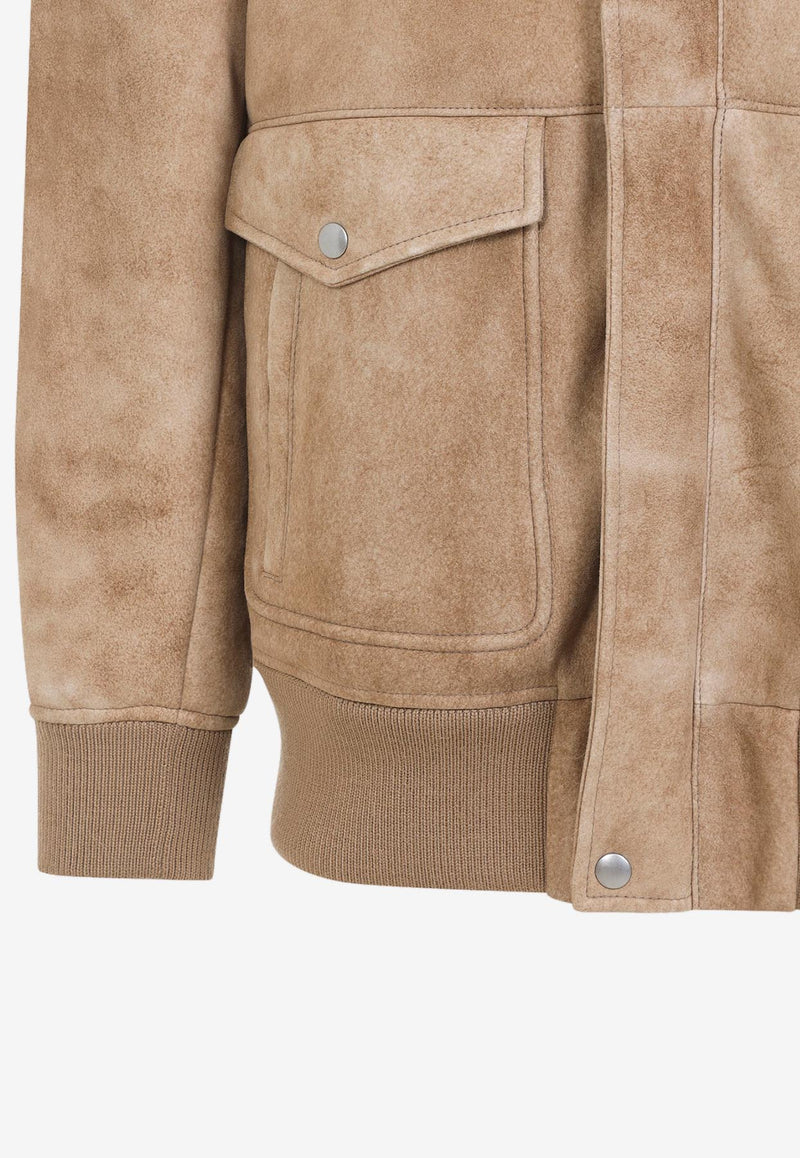 Suede Bomber Jacket