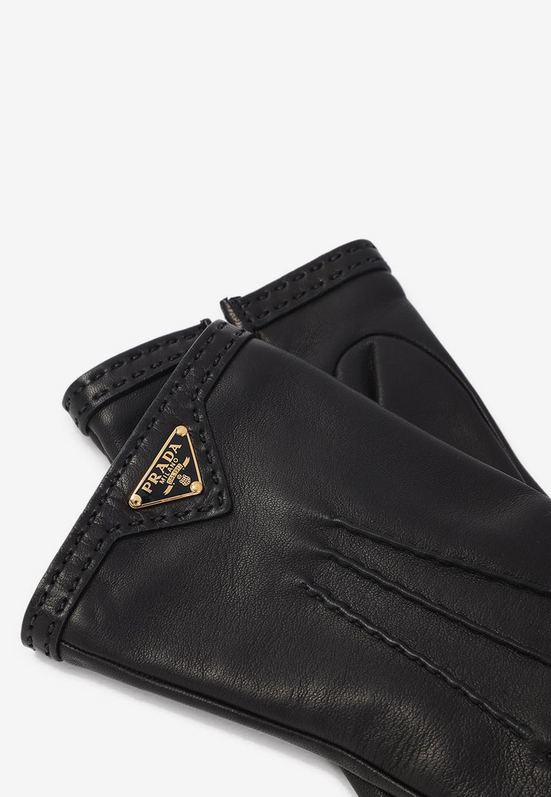 Triangle Logo Nappa Leather Gloves