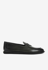 Weaved Logo Nappa Leather Loafers