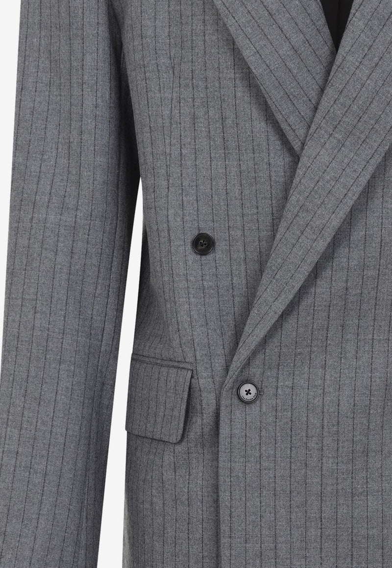 Newark Pinstripe Double-Breasted Blazer
