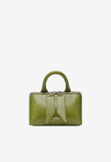 The Attico Mini Friday Leather Top Handle Bag Olive 260WAH00002LBT110A/S_ATTIC-124