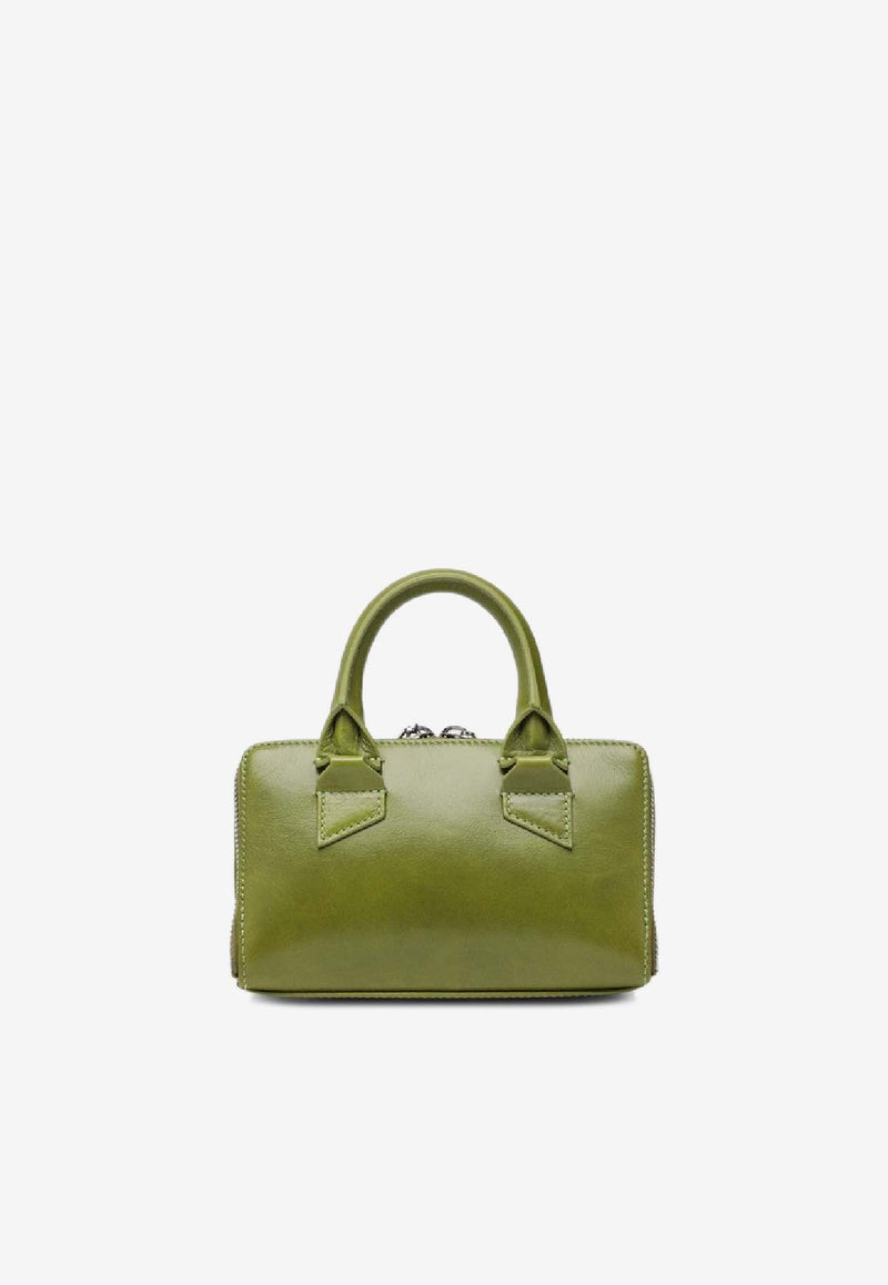The Attico Mini Friday Leather Top Handle Bag Olive 260WAH00002LBT110A/S_ATTIC-124