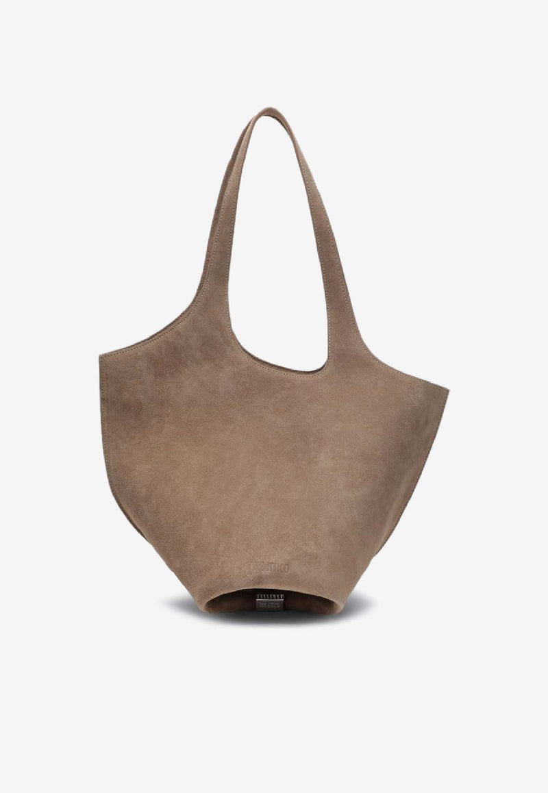 The Attico Medium La Scoop Suede Tote Bag Brown 260WAH00062LBT007A/S_ATTIC-039