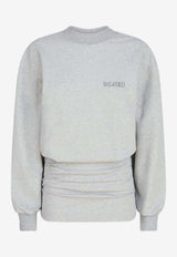 The Attico Logo Embroidered Mini Ruched Dress Gray 260WCA0039JJF006AA/S_ATTIC-183