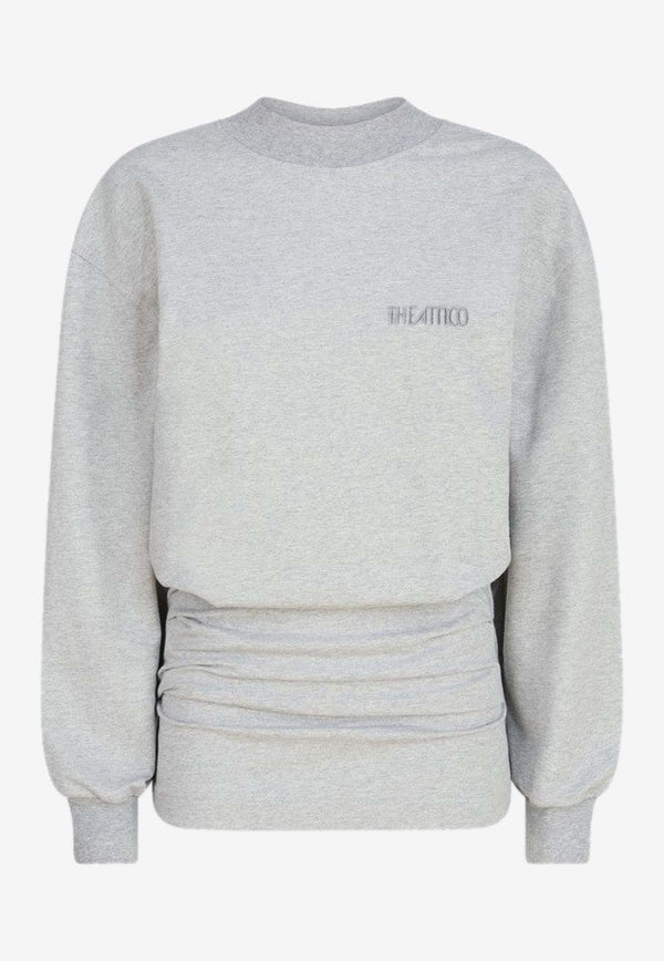 The Attico Logo Embroidered Mini Ruched Dress Gray 260WCA0039JJF006AA/S_ATTIC-183